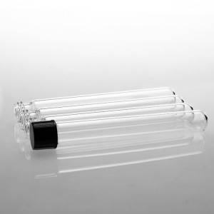 clear glass laboratory test tubes with phenolic screw caps