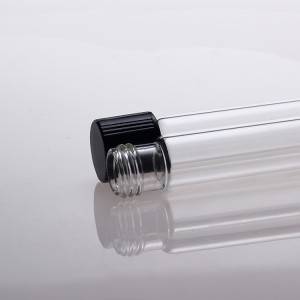 clear glass laboratory test tubes with phenolic screw caps