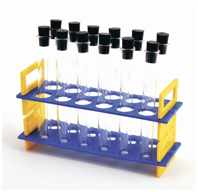 custom made round bottom glass test tube with black rubber stopper Featured Image