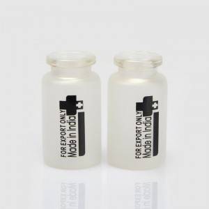 custom made frosted surface matte white glass vials and with single color logo printing