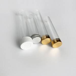 round/flat bottom tubular glass vials with screw cap or cork lid cap in different size and styles