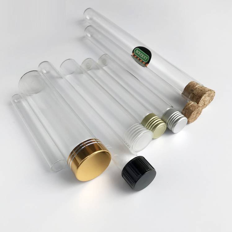 round/flat bottom tubular glass vials with screw cap or cork lid cap in different size and styles Featured Image
