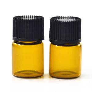 Wholesale medicine glass vials 1ml 2ml 3ml 5ml mini sample amber glass vial with screw cap