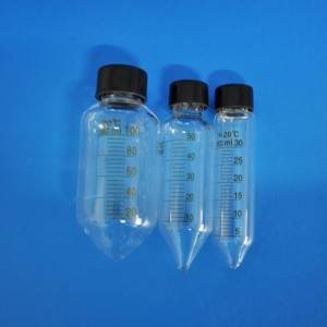 Conical bottom Glass Vial Centrifuge with phenolic cap and with printing volume scale
