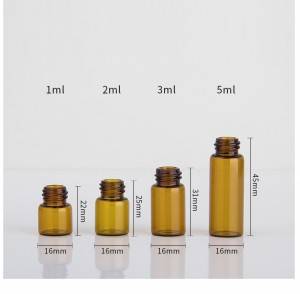 2ml screw top amber glass vials with phenolic screw cap for essential oil sample packing