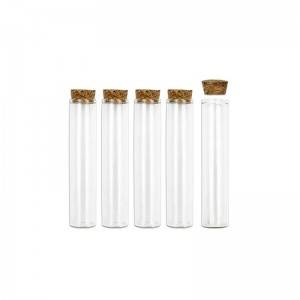 flat bottom glass test tube with cork lid in more size, wholesale and custom made