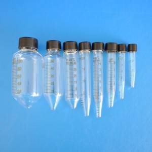 Conical bottom Glass Vial Centrifuge with phenolic cap and with printing volume scale