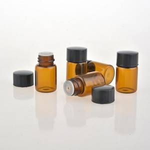 2ml screw top amber glass vials with phenolic screw cap for essential oil sample packing