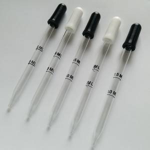 laboratory 1ml glass dropper pipette with silicone soft top