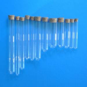 laboratory borosilicate glass culture test tube with cork lid custom made different size