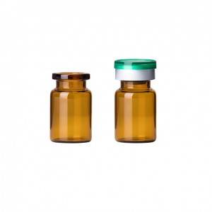 6ml 22x35mm crimp neck 20mm amber injection glass vials,  tubular glass vial with flip off cap