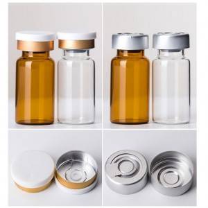 8ml amber and clear steroid vial glass bottle with 20mm aluminum plastic flip off caps