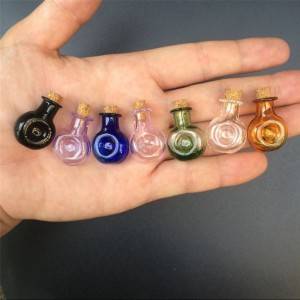 Mini Glass Flask Bottles XO Jars With Cork Little Bottles Wedding Christmas Gift Tiny Jars Vials Mix 7Colors