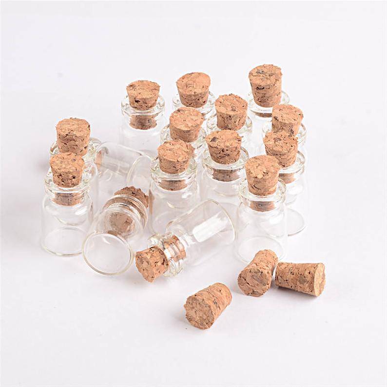 Mini Glass Bottles With Cork Empty Small Wishing Bottle Glass Vials Jars Featured Image