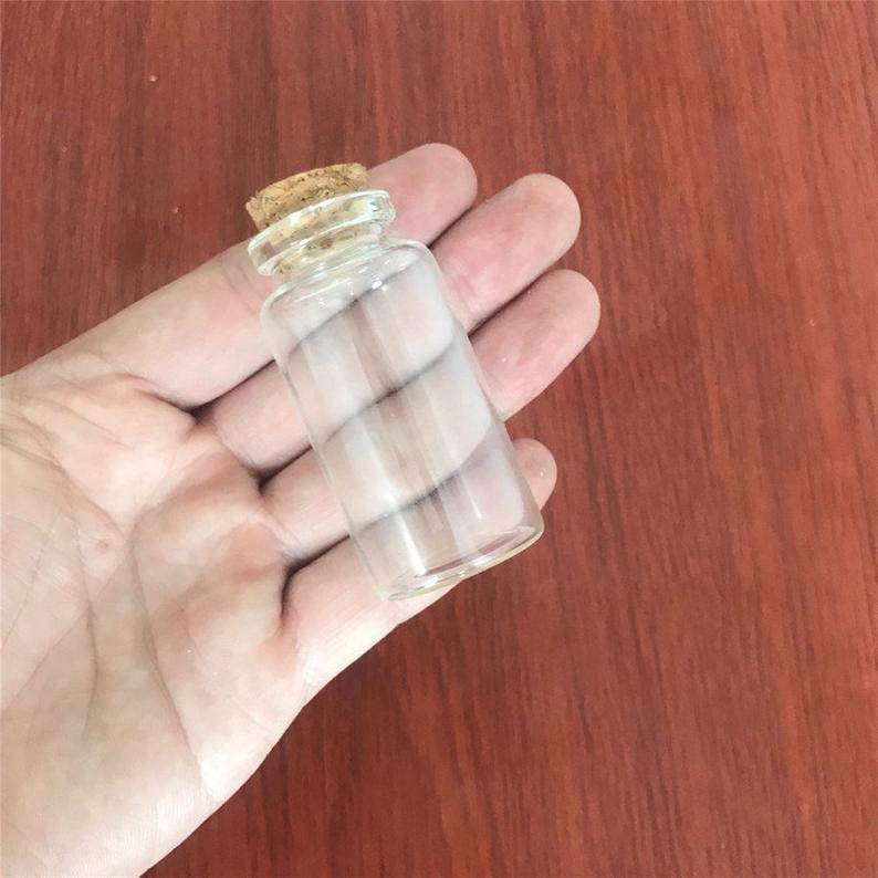Professional China Perfume Bottle Glass Vial - 25ml Glass Bottles With Cork Small Transparent Clear Mini Empty Glass Vials Jars Gift Pack For Wedding Holiday Bottles – Erose Glass detail pictures