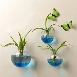 Wall Gelembung Terrariums Kaca Dinding vas kanggo Bunga utawa House Tanduran Indoor Wall Garden Decor Gift kanggo Living Ngarep Deoor