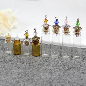 DIY classic cork glass bottle glass vial with cork mini wishing bottles for jewelry making glass locket
