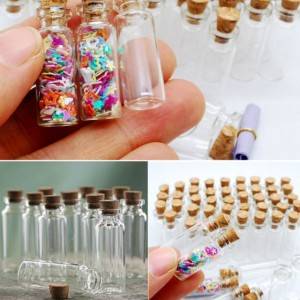 DIY wishes or message small mini glass vials with cork lid
