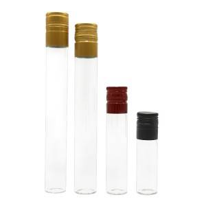 Clear tubular glass vials with aluminium cap for  packing/filling wine