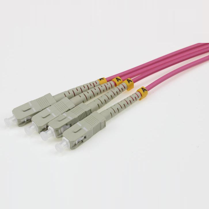 factory customized Ftth Lc Apc /upc Fiber Optic Fast Connector -
 SC UPC-SC UPC MM SX OM4 3.0mm Patch Cord red purple – Evolux Lighting