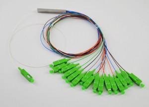 1*16 PLC Splitter / Optical Fiber Splitter With SC/APC Connectors With 0.9 / 2.0 / 3.0mm Cable