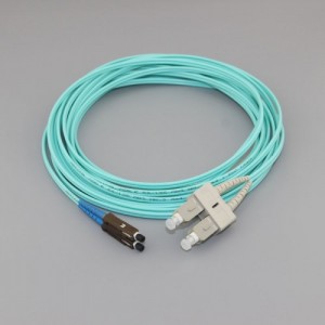 SC/PC to MU/PC Duplex OM4 50/125 Multimode LSZH Fiber Patch Cable