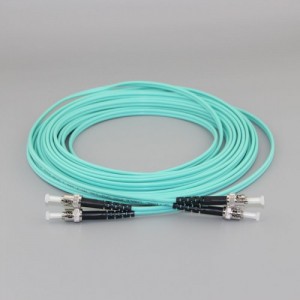 ST/UPC to ST/PC Duplex OM3 50/125 Multimode LSZH Fiber Patch Cable