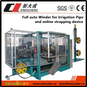 Full auto Winder for Irrigation Pipe & online strapping device