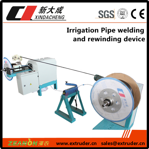 Irrigation Pipe welding and rewinding device Featured Image