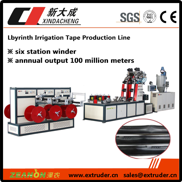 Labyrinth type drip irrigation pipe production line (extrusion 4 tape) Featured Image