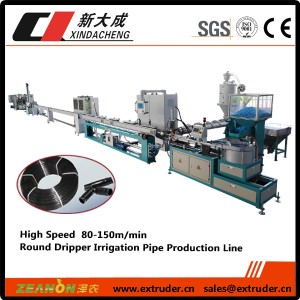 High speed round dripper irrigation pipe production line