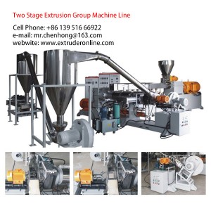 Two stage plastic polymer extruder CaCo3 BaSo4 Filler PVC cable Extruder
