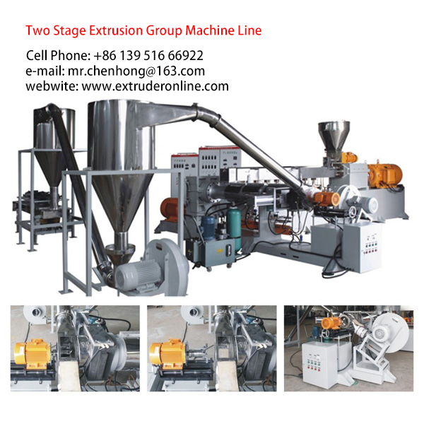 TWO-STAGE-EXTRUSION-GROUP-MACHINE-CaCo3-BaSo4-Filler-Air-cooling-hot-face-cut-system