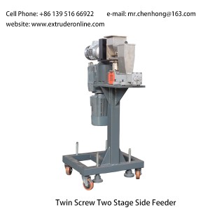 Twin screws Plastic polymer extruder used two stages side feeder