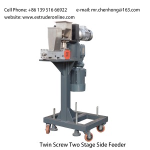 Twin screws Plastic polymer extruder used two stages side feeder
