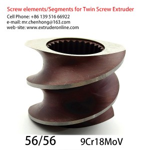Twin Screw elements Segment used Twin Screw Plastic Polymer Extruder