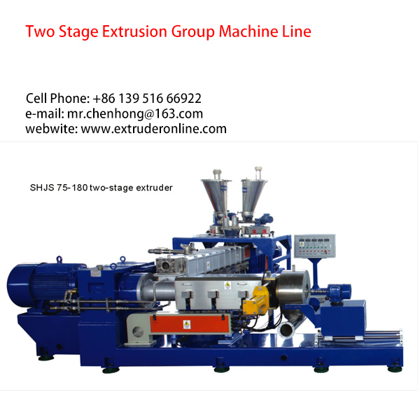 Two stage plastic polymer extruder