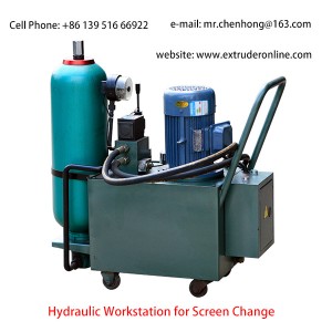 Twin Screw Extruder Hydraulic Workstation 4 Screen Change with energyaccumulator
