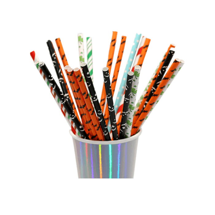 Individual Packed Colorful Beautiful Printed Paper Straws Custom Featured Image