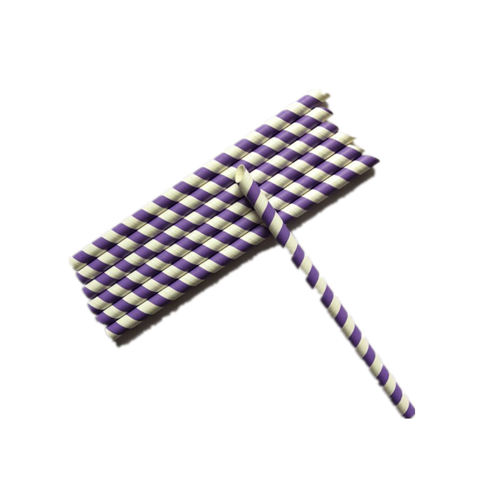 Wholesale Portable Food Grade Purple Sharp Drinking Paper Straws Featured Image