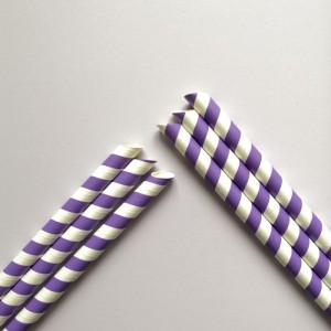 OEM Manufacturer Eco-friendly Black Individual Packed Party Thick Organic Striped Paper Straws