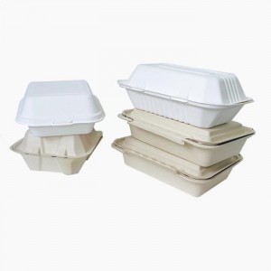 Wholesale Paper Products Non PFAS Tableware Clamshell For Fast Food Takeaway
