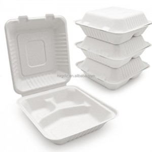 Hot Sales Sanitary Non PFAS Tableware Clamshell With Biodegradable Material