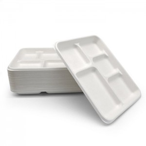 High Quality Food Container Non PFAS Tableware Tray From 100% Sugarcane