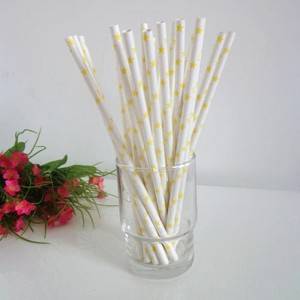 Biodegradable Yellow Beautiful Paper Straws For Drinking