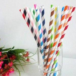 Wholesale Striped Colorful Individual Packed Paper Straws Tube Custom
