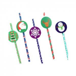 Free From Any Odor Printed With Soy-based Ink Bright Colors Paper Straw