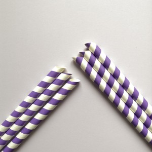 100% Recycled Striate Sharp Paper Straws For Drinking
