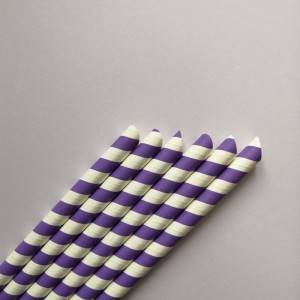 Wholesale Portable Food Grade Purple Sharp Drinking Paper Straws