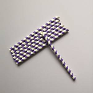 Purple Color Sharp Eco-friendly Paper Straws For Party Drinking